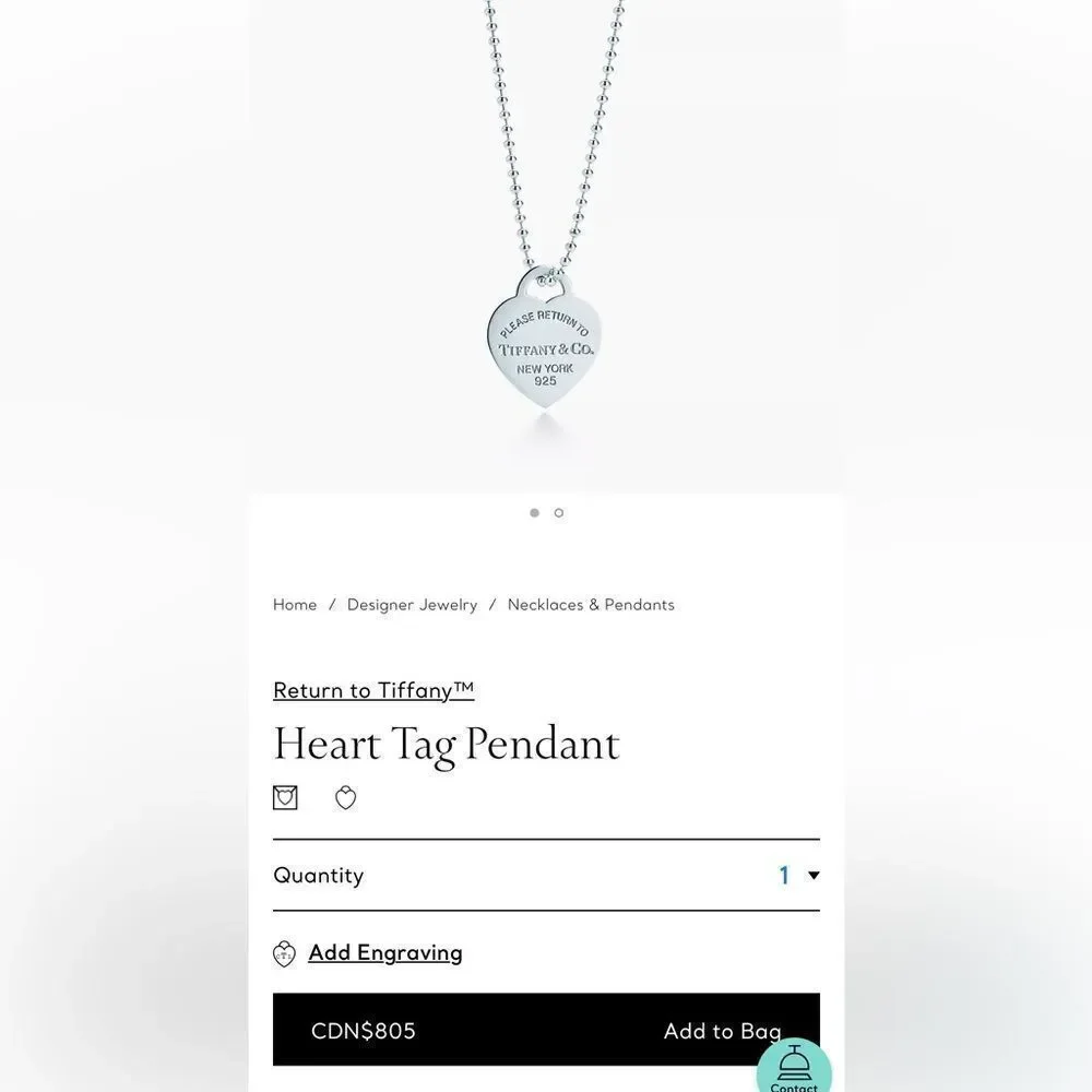Tiffany & Co. Return to Tiffany Heart Tag Pendant 925 Sterling Silver ($901) - Picture 8 of 9